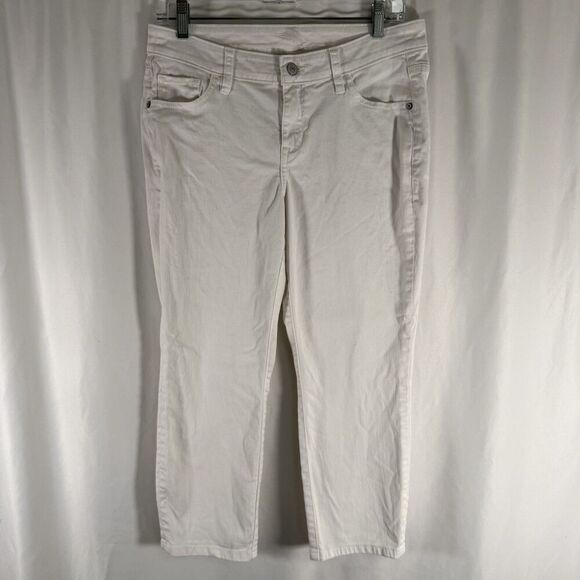 Tommy Bahama Denim - Tommy Bahama Jeans Women's 6 White Denim Cropped Cotton Blend Mid Rise